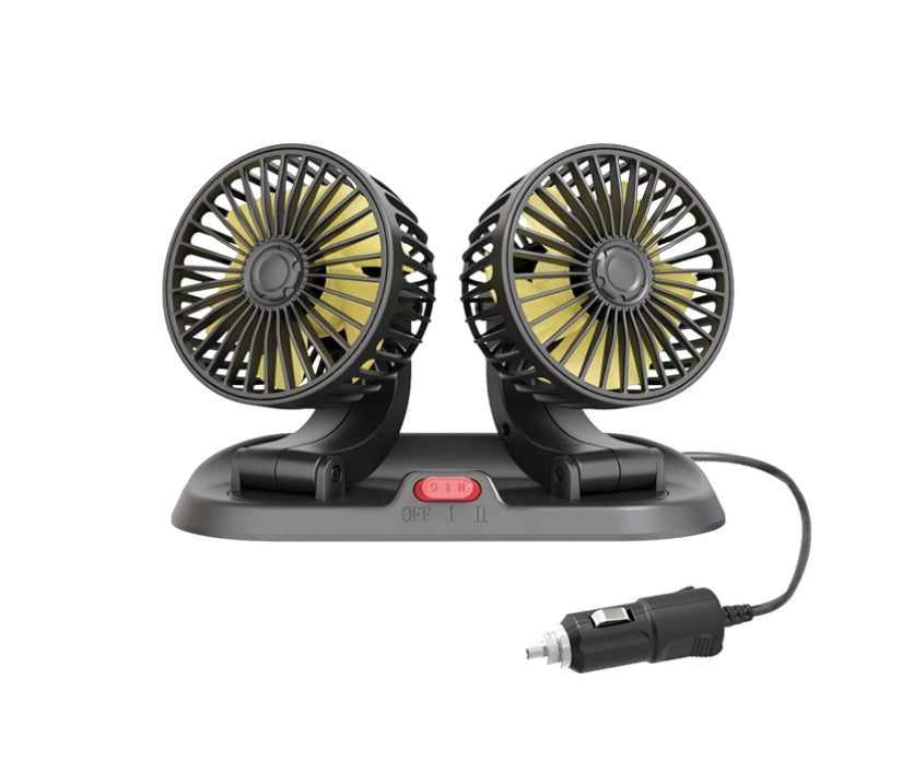 Ventilador de Doble Cabeza para Coche - Frescura, Eficiencia y Seguridad en Cada Viaje 🚗